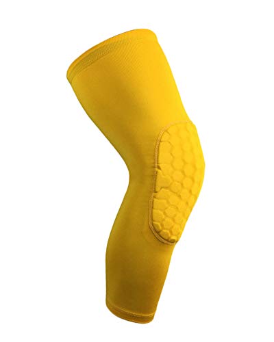 ZIXINGA Kniebandage Elastisch Knieschoner Kniestütze Unterstützung Schwamm Schmerzlinderung Kompressionsbandage Für Damen Und Herren (1 Stück) A-Gelb M von ZIXINGA