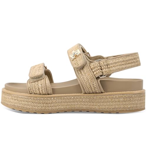 ZIXSAA Bast-Plateau-Sandalen für Damen, bequem, lässig, Strandsandalen, Sommer, offener Zehenbereich, gewebte Slingback-Plateau-Sandalen mit verstellbarer Doppelschnalle, Riemen, Strandsandalen, ZIXSAA Bast-Plateau-Sandalen für Damen, bequem, lässig, Strandsandalen, Sommer, offener Zehenbereich, gewebte Slingback-Plateau-Sandalen mit verstellbarer Doppelschnalle, Riemen, Strandsandalen, von ZIXSAA