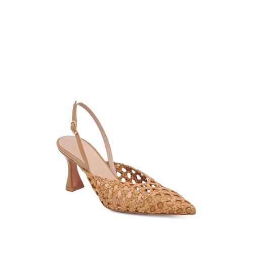 ZIXSAA Gewebte Slingback-Absatzschuhe für Damen mit spitzem Zehenbereich und Stiletto-Absatz, Braun, 41.5 EU ZIXSAA Gewebte Slingback-Absatzschuhe für Damen mit spitzem Zehenbereich und Stiletto-Absatz, Braun, 41.5 EU von ZIXSAA