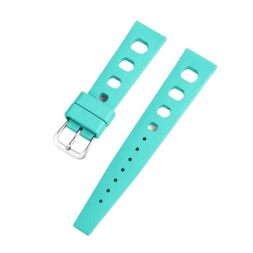 Das Fluorkautschuk-Taucherarmband mit einer Anstoßbreite von 20 mm bis 22 und einem Schnellverschluss-Kautschukarmband im tropischen Stil ist Vielzahl Smart- mechanischen Uhren kompatibel(Cyan,22mm) von ZIYIWANG
