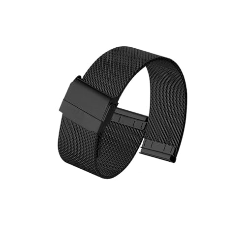 Das Mesh-Uhrenarmband aus Edelstahl ist mit den Bandanstoßbreiten 12 mm, 14 mm, 16 mm, 18 mm, 20 mm und 22 mm kompatibel. Es eignet sich sowohl for Herren- als auch for Damenarmbänder.(Black,22mm) von ZIYIWANG