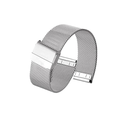 Das Mesh-Uhrenarmband aus Edelstahl ist mit den Bandanstoßbreiten 12 mm, 14 mm, 16 mm, 18 mm, 20 mm und 22 mm kompatibel. Es eignet sich sowohl for Herren- als auch for Damenarmbänder.(Silver,22mm) von ZIYIWANG