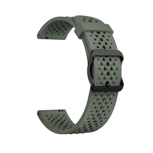 Kompatibel mit 20 mm und 22 mm Bandanstoßbreite. Perforierte, atmungsaktive Silikon-Uhrenarmbänder. Wasserdichte und schnell lösbare Smartwatch-Gummibänder. Geeignet for Männer und Frauen.(Green,22mm) von ZIYIWANG
