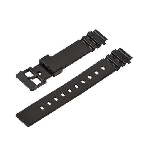 ZIYIWANG 14 mm farbiges Uhrenarmband aus Kunstharz for Damen, mehrere Farben erhältlich, wasserabweisend, Sportarmband, weich und schweißresistent(Black) von ZIYIWANG