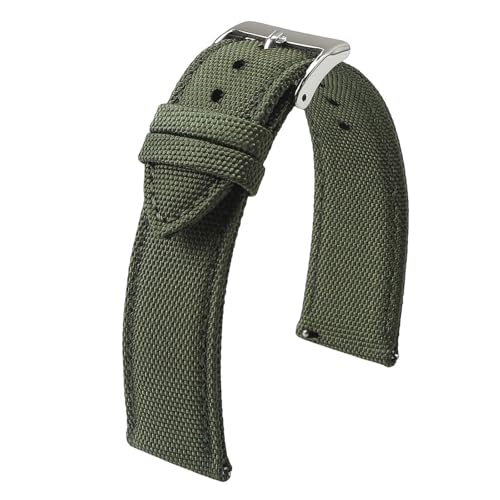 ZIYIWANG 18 mm, 19 mm, 20 mm, 21 mm, 22 mm, 24 mm, wasserdichtes Uhrenarmband aus Canvas, doppelseitiges Uhrenarmband aus Nylon, Schnellverschlussarmband, Herren-Sportuhrenarmband(ARMY GREEN,20mm) von ZIYIWANG