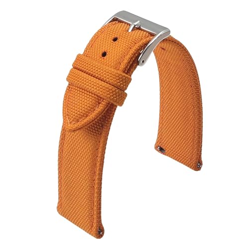 ZIYIWANG 18 mm, 19 mm, 20 mm, 21 mm, 22 mm, 24 mm, wasserdichtes Uhrenarmband aus Canvas, doppelseitiges Uhrenarmband aus Nylon, Schnellverschlussarmband, Herren-Sportuhrenarmband(ORANGE,20mm) von ZIYIWANG