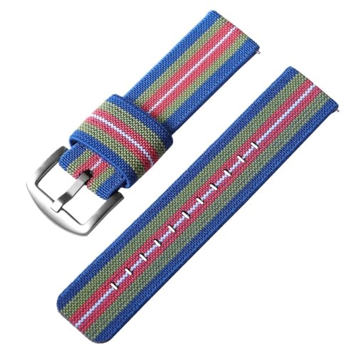ZIYIWANG 18 mm, 20 mm, 22 mm, 24 mm, elastische Nylonbänder, Schnellverschluss-Sportbänder im gewebten Stil, geeignet for Herrenarmbänder(BUGNRDWH-Silver,20mm) von ZIYIWANG
