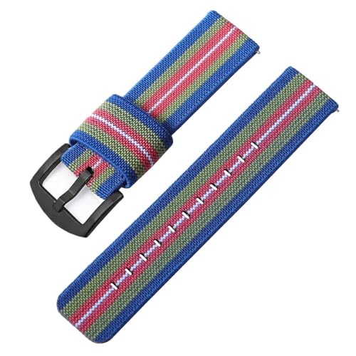 ZIYIWANG 18 mm, 20 mm, 22 mm, 24 mm, elastische Nylonbänder, Schnellverschluss-Sportbänder im gewebten Stil, geeignet for Herrenarmbänder(BUGNRDWH-black,24mm) von ZIYIWANG