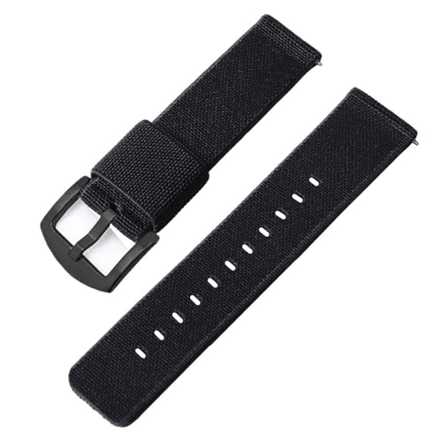 ZIYIWANG 18 mm, 20 mm, 22 mm, 24 mm, elastische Nylonbänder, Schnellverschluss-Sportbänder im gewebten Stil, geeignet for Herrenarmbänder(Black-black,24mm) von ZIYIWANG