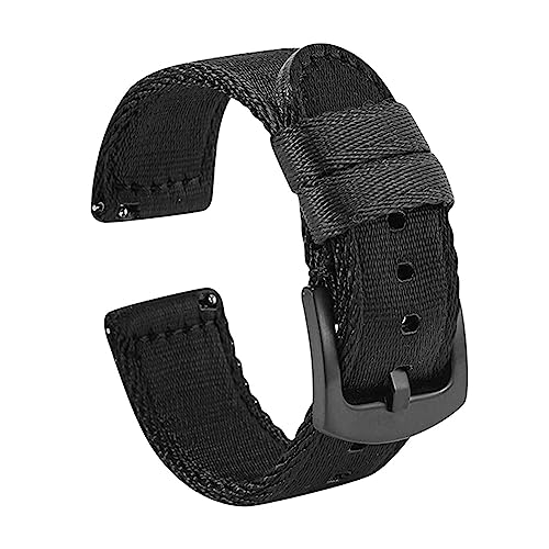 ZIYIWANG 18 mm 20 mm 22 mm Schnellverschluss-Nylonband, gestreiftes, atmungsaktives Armband, Ersatzarmband for Uhren, Universalarmband, Zubehör(Black 2,22mm) von ZIYIWANG