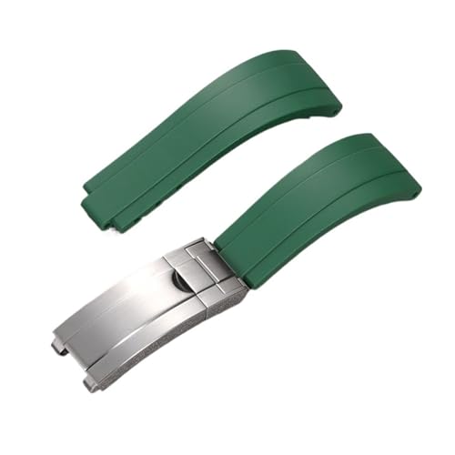 ZIYIWANG 20 mm Silikonarmband for Herren, Sport-Taucharmband, kompatibel mit 16 mm Feinabstimmungsverschluss(Green) von ZIYIWANG
