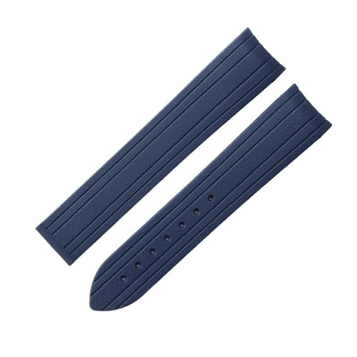 ZIYIWANG 20 mm Uhrenarmband aus Gummi mit gebogenem Ende for Herren, Faltschließe, weiches und wasserdichtes Zubehör for Armbänder(Blue no buckle) von ZIYIWANG