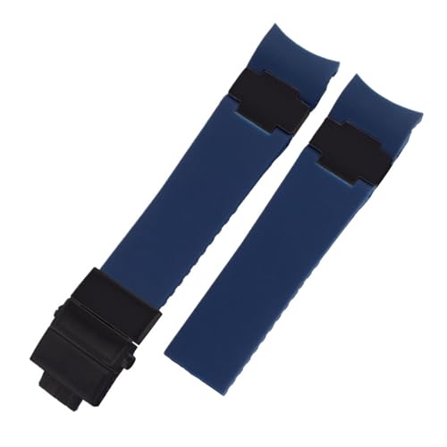 ZIYIWANG 22 mm gebogenes Silikonkautschukarmband, kompatibel mit 266 33 263 33 schwarzen, blauen und braunen Armbändern(01 black clasp) von ZIYIWANG