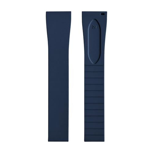 ZIYIWANG Das Armband mit Schmetterlingsverschluss aus Fluorkautschuk ist Schnellverschlussbändern verschiedener Größen und Bandanstoßbreiten von 16 mm bis 22 kompatibel(Blue No Buckle,16mmx14mm) von ZIYIWANG