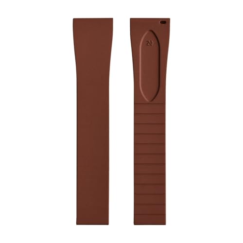 ZIYIWANG Das Armband mit Schmetterlingsverschluss aus Fluorkautschuk ist Schnellverschlussbändern verschiedener Größen und Bandanstoßbreiten von 16 mm bis 22 kompatibel(Brown No Buckle,22mmx18mm) von ZIYIWANG