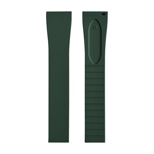 ZIYIWANG Das Armband mit Schmetterlingsverschluss aus Fluorkautschuk ist Schnellverschlussbändern verschiedener Größen und Bandanstoßbreiten von 16 mm bis 22 kompatibel(Green No Buckle,19mmx16mm) von ZIYIWANG