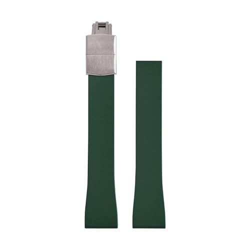ZIYIWANG Das Armband mit Schmetterlingsverschluss aus Fluorkautschuk ist Schnellverschlussbändern verschiedener Größen und Bandanstoßbreiten von 16 mm bis 22 kompatibel(Green With Buckle,22mmx18mm) von ZIYIWANG