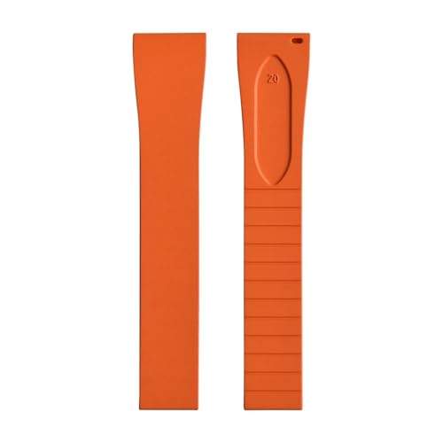 ZIYIWANG Das Armband mit Schmetterlingsverschluss aus Fluorkautschuk ist Schnellverschlussbändern verschiedener Größen und Bandanstoßbreiten von 16 mm bis 22 kompatibel(Orange No Buckle,19mmx16mm) von ZIYIWANG