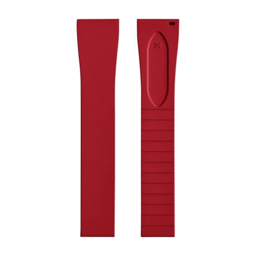 ZIYIWANG Das Armband mit Schmetterlingsverschluss aus Fluorkautschuk ist Schnellverschlussbändern verschiedener Größen und Bandanstoßbreiten von 16 mm bis 22 kompatibel(Red No Buckle,19mmx16mm) von ZIYIWANG