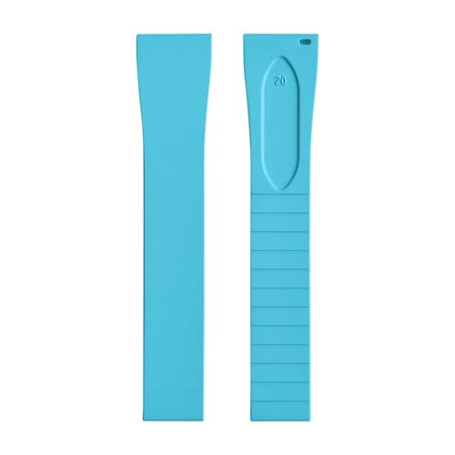 ZIYIWANG Das Armband mit Schmetterlingsverschluss aus Fluorkautschuk ist Schnellverschlussbändern verschiedener Größen und Bandanstoßbreiten von 16 mm bis 22 kompatibel(Sky Blue No Buckle,22mmx18mm) von ZIYIWANG