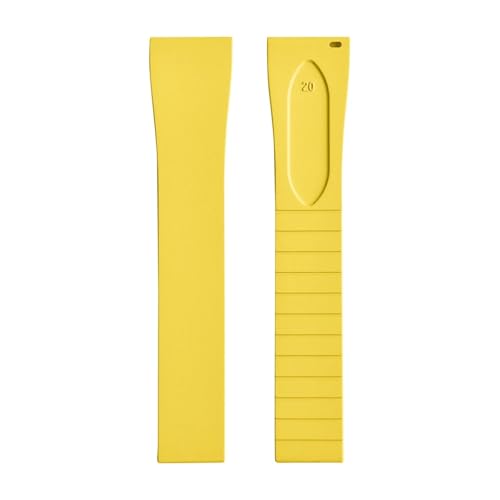 ZIYIWANG Das Armband mit Schmetterlingsverschluss aus Fluorkautschuk ist Schnellverschlussbändern verschiedener Größen und Bandanstoßbreiten von 16 mm bis 22 kompatibel(Yellow No Buckle,16mmx14mm) von ZIYIWANG