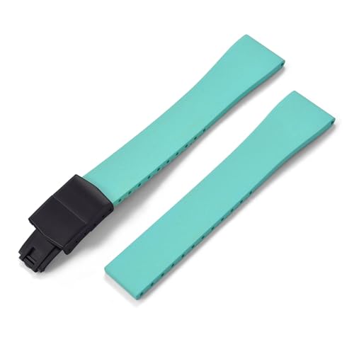 ZIYIWANG Das Gummiarmband mit Schmetterlingsverschluss ist Bandanstoßbreiten von 16 mm bis 22 kompatibel. Die Schnellverschlussbänder sind Sporttauchbändern(Mint Black Buckle,22mmx18mm) von ZIYIWANG