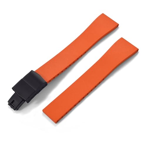 ZIYIWANG Das Gummiarmband mit Schmetterlingsverschluss ist Bandanstoßbreiten von 16 mm bis 22 kompatibel. Die Schnellverschlussbänder sind Sporttauchbändern(Orange Black Buckle,22mmx18mm) von ZIYIWANG