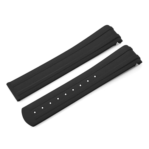 ZIYIWANG Das Kautschukband ist mit einer Bandanstoßbreite von 20 mm kompatibel. Fluorkautschukmaterial dem Ersatzarmband Taucheruhren(Black,20MM_NO BUCKLE) von ZIYIWANG