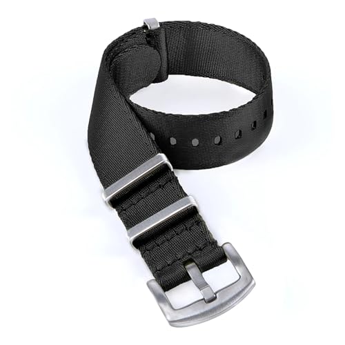 ZIYIWANG Das Nylonband ist wasserabweisend und schweißfest und mit Ösen von 20 mm bis 22 mm kompatibel.(Black,22mm) von ZIYIWANG