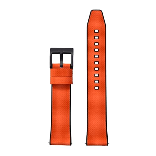ZIYIWANG Das Schnellverschlussband aus Gummimischung ist mit robusten strukturierten Bändern Bandanstoßbreiten von 18 mm bis 24 kompatibel(Balck Orange 2,18mm) von ZIYIWANG