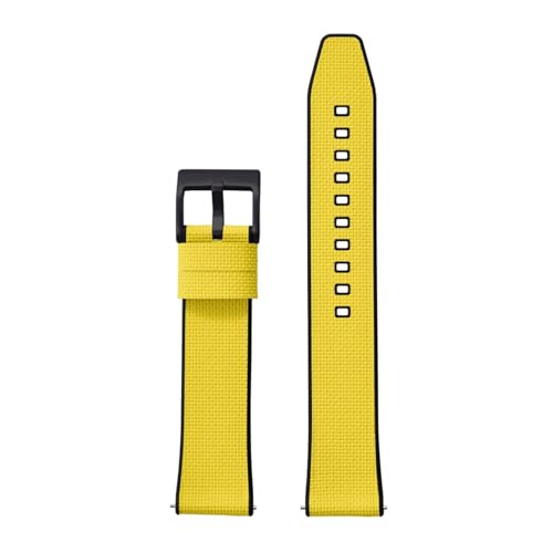 ZIYIWANG Das Schnellverschlussband aus Gummimischung ist mit robusten strukturierten Bändern Bandanstoßbreiten von 18 mm bis 24 kompatibel(Black Yellow 2,24mm) von ZIYIWANG