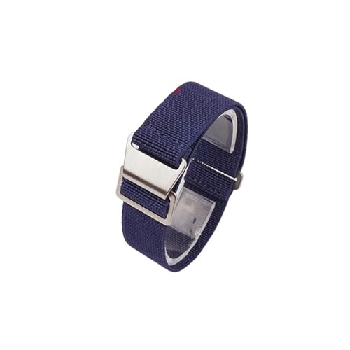 ZIYIWANG Das elastische Nylonband ist mit Bandanstößen von 18 mm, 20 und 22 kompatibel. Stoffband ein Retro-Band, das sowohl for Männer als auch for Frauen geeignet(Blue,20MM_BLACK BUCKLE) von ZIYIWANG