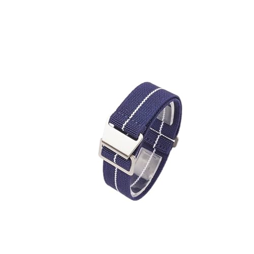 ZIYIWANG Das elastische Nylonband ist mit Bandanstößen von 18 mm, 20 und 22 kompatibel. Stoffband ein Retro-Band, das sowohl for Männer als auch for Frauen geeignet(Blue White,22MM_BLACK BUCKLE) von ZIYIWANG