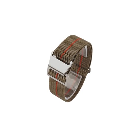 ZIYIWANG Das elastische Nylonband ist mit Bandanstößen von 18 mm, 20 und 22 kompatibel. Stoffband ein Retro-Band, das sowohl for Männer als auch for Frauen geeignet(Green Red,20MM_STEEL BUCKLE) von ZIYIWANG