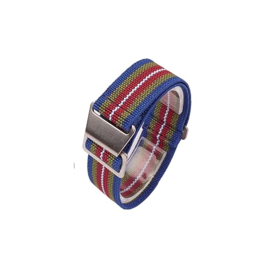ZIYIWANG Das elastische Nylonband ist mit Bandanstößen von 18 mm, 20 und 22 kompatibel. Stoffband ein Retro-Band, das sowohl for Männer als auch for Frauen geeignet(Multicolor,22MM_BLACK BUCKLE) von ZIYIWANG
