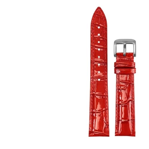 ZIYIWANG Das glänzende Lederarmband ist mit den Bandanstoßbreiten 14 mm, 16 mm, 18 mm und 20 mm kompatibel und eignet sich for farbige Uhrenarmbänder for Damen.(05 silver,20mm) von ZIYIWANG