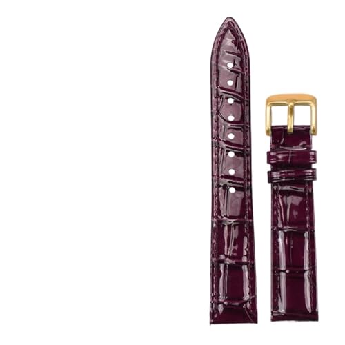 ZIYIWANG Das glänzende Lederarmband ist mit den Bandanstoßbreiten 14 mm, 16 mm, 18 mm und 20 mm kompatibel und eignet sich for farbige Uhrenarmbänder for Damen.(06 gold,18mm) von ZIYIWANG