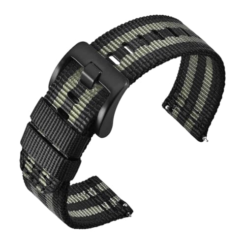 ZIYIWANG Das wasserdichte Uhrenarmband mit einer Anstoßbreite von 18 mm, 20 und 22 ist robusten Schließe ausgestattet verschiedenen Uhrenmodellen kompatibel(Black Gray-Black,22mm) von ZIYIWANG
