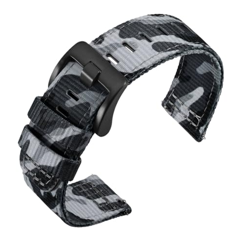 ZIYIWANG Das wasserdichte Uhrenarmband mit einer Anstoßbreite von 18 mm, 20 und 22 ist robusten Schließe ausgestattet verschiedenen Uhrenmodellen kompatibel(Camo gray-Black,20mm) von ZIYIWANG