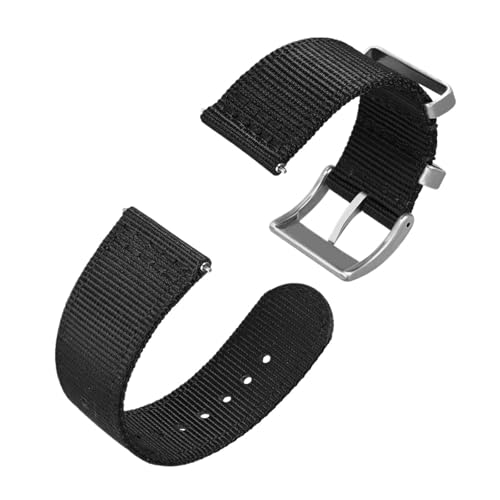 ZIYIWANG Ein schnell lösbares und austauschbares Nylonarmband for Herren, kompatibel mit Bandanstößen den Breiten 18 mm, 20 22(Black,22mm) von ZIYIWANG