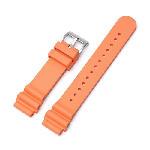 ZIYIWANG Kompatibel mit 20 mm und 22 Uhrenarmbandbreite. Fluorkautschuk-Uhrenarmband. Tauch- wasserfestes Sportuhrenarmband. Multifunktionsarmband for Herren(Orange01,22mm) von ZIYIWANG