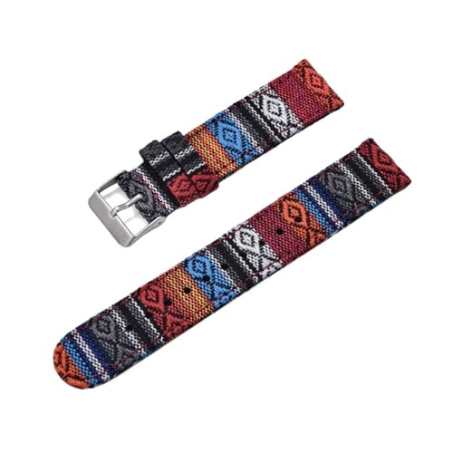 ZIYIWANG Kompatibel mit 20 mm und 22 breiten, mehrfarbigen Nylonbändern im Ethno-Stil Schnellverschluss-Canvas-Bändern. Uhren verschiedener Marken(Color 1,22mm) von ZIYIWANG