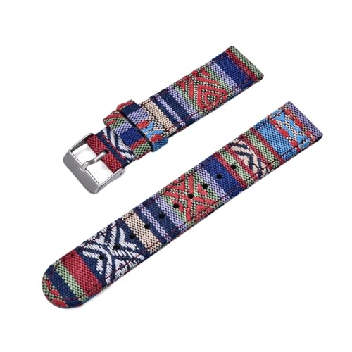 ZIYIWANG Kompatibel mit 20 mm und 22 breiten, mehrfarbigen Nylonbändern im Ethno-Stil Schnellverschluss-Canvas-Bändern. Uhren verschiedener Marken(Color 5,22mm) von ZIYIWANG