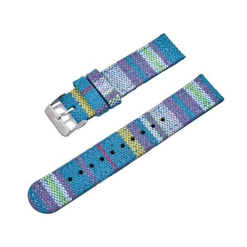 ZIYIWANG Kompatibel mit 20 mm und 22 breiten, mehrfarbigen Nylonbändern im Ethno-Stil Schnellverschluss-Canvas-Bändern. Uhren verschiedener Marken(Color 9,20mm) von ZIYIWANG