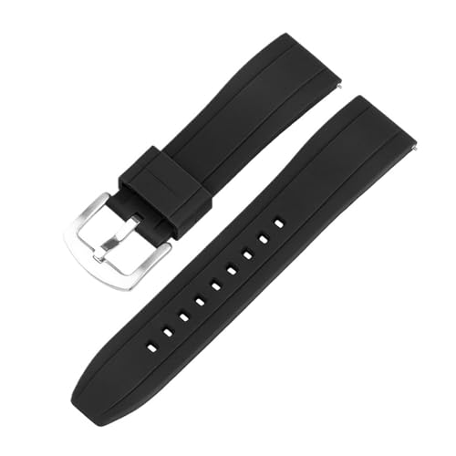 ZIYIWANG Kompatibel mit 20 mm und 22 mm Silikon-Uhrenarmbändern. Kompatibel mit wasserdichten Sport-Uhrenarmbändern for Herren. Universelle Armbänder mit Schnellverschluss.(Black,20mm) von ZIYIWANG