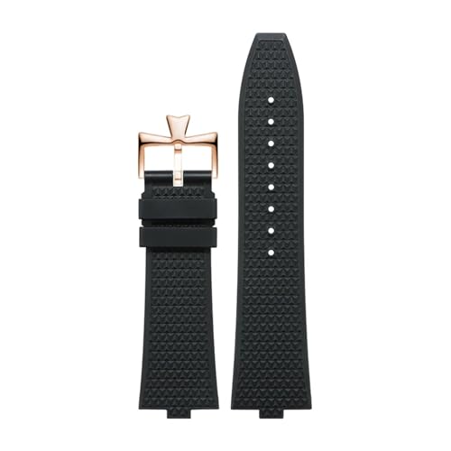 ZIYIWANG Kompatibel mit 24 mm konvexen Uhrenarmbändern aus Silikonkautschuk. Kompatibel mit 4500 V, 5500 V, 7900 V, Schnellverschluss-Herrenarmbändern in Blau und Orange(Black VC rose) von ZIYIWANG