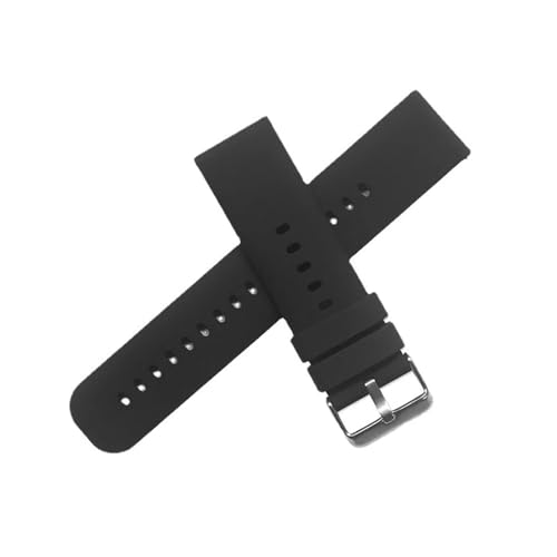 ZIYIWANG Kompatibel mit Schnellverschluss-Silikonbändern und weichen Gummibändern mit Bandanstoßbreiten von 22 bis 20 mm(Black N black,20mm) von ZIYIWANG