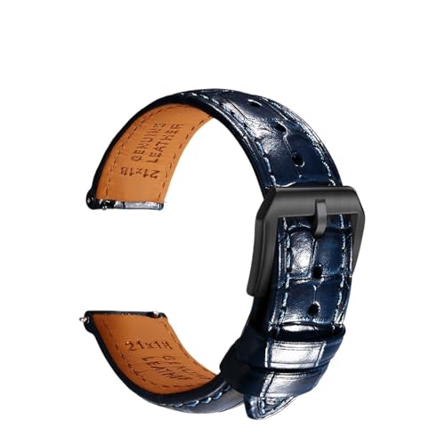 ZIYIWANG Lederarmband kompatibel mit verschiedenen Uhrenanstoßbreiten von 20 mm, 21 und 22 Schnellverschlussarmband automatischen mechanischen Herrenuhren(PB BlueB B,19mm) von ZIYIWANG