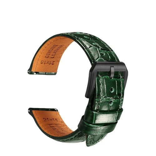 ZIYIWANG Lederarmband kompatibel mit verschiedenen Uhrenanstoßbreiten von 20 mm, 21 und 22 Schnellverschlussarmband automatischen mechanischen Herrenuhren(PB GreenG B,21mm) von ZIYIWANG