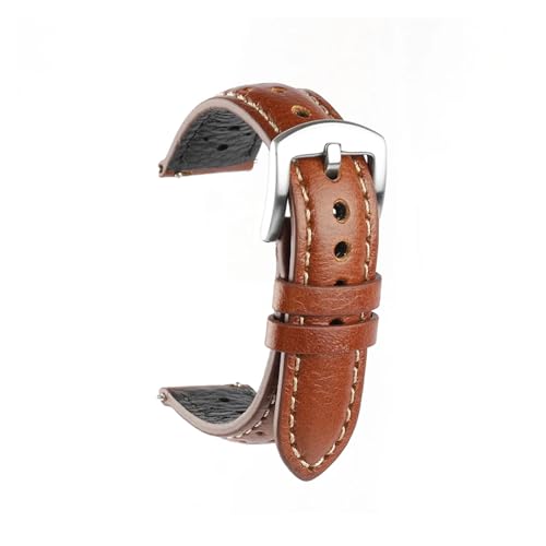 ZIYIWANG Lederbänder 18mm 19mm 20mm 22mm Retro Armband Zubehör Schnellverschluss Männer Wechselbänder(Brown,19mm) von ZIYIWANG